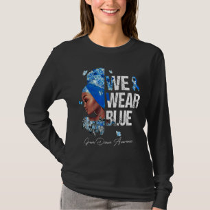 Zwarte vrouwen We Draag Blue Graves Disease Awaren T-shirt