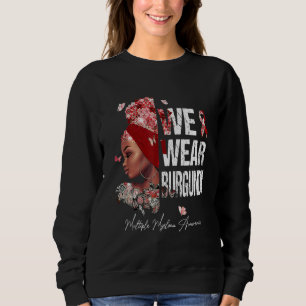 Zwarte vrouwen We Draag Burgundy Multiple Myeloma Trui