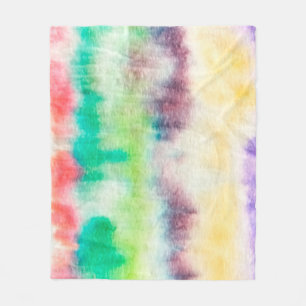 Zwarte vuile kunst verf. Shibori Pattern. Roze pen Fleece Deken