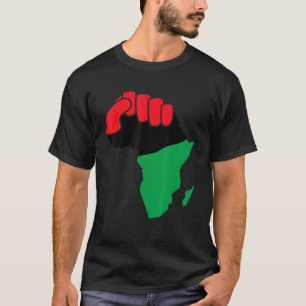 Zwarte vuist Afrika continent illustratie geschied T-shirt