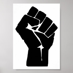 Zwarte Vuist Opgeheven - Verzetsprotest Poster