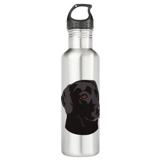 Zwarte wabhond waterfles  (Voorkant)