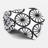 ZWARTE WACK Wheel-STROPDAS-ON WHITE Stropdas (Opgerold)