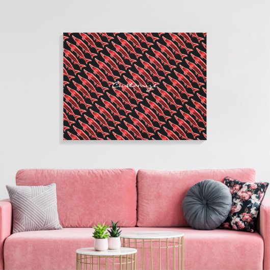 zwarte walvis Thunder_Cove Canvas Afdruk (Insitu (Woonkamer))