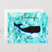 zwarte walvisblauwe Thunder_Cove Briefkaart (Voorkant / Achterkant)