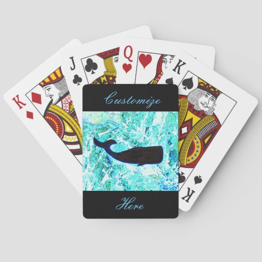 zwarte walvisblauwe Thunder_Cove Pokerkaarten (Achterkant)