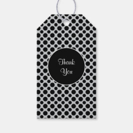 Zwarte wandelpunten op Grijze Aangepast Dank u Lab Cadeaulabel