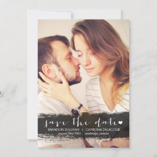 ZWARTE WATERCOLOR SPAT SAVE THE DATE-AANKONDIGING DATE