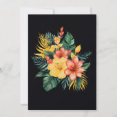 Zwarte Waterverf Bloemen Tropische bruiloft Kaart (Achterkant)