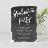 Zwarte Waterverf Graduation Party Kaart (Staand voorkant)
