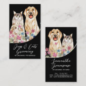 Zwarte Waterverf honden kattenhuisje Visitekaartje (Voorkant / Achterkant)