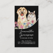 Zwarte Waterverf honden kattenhuisje Visitekaartje (Achterkant)