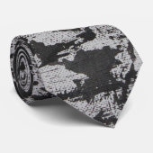 Zwarte Waterverf op wit Stropdas (Opgerold)