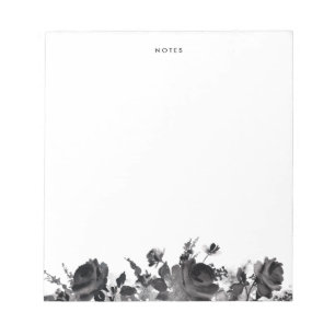 Zwarte Waterverf Rozen Floral Garland gepersonalis Notitieblok