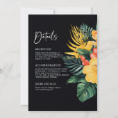 Zwarte Waterverf Tropical Alles In Een Bruiloft Kaart (Achterkant)