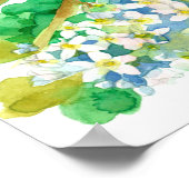 Zwarte Waterverf van kippeetvogel Poster (Hoek)