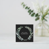 zwarte waterverf vierkante visitekaartje (Staand voorkant)