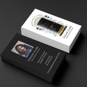 Zwarte Waterverf Voorste Estate Agent Visitekaartje