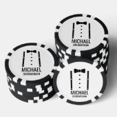 Zwarte Wedding Bow Stropdas Gepersonaliseerde Groo Poker Chips (Opstapeling)