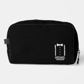 Zwarte Wedding Bow Stropdas Gepersonaliseerde Groo Toilettasje (Voorkant)