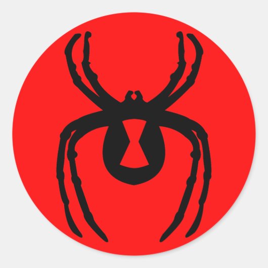 Zwarte weduwe ronde sticker (Voorkant)