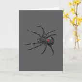 Zwarte Weduwe Spider Originele Tekenkunst Kaart (Gele Bloem)