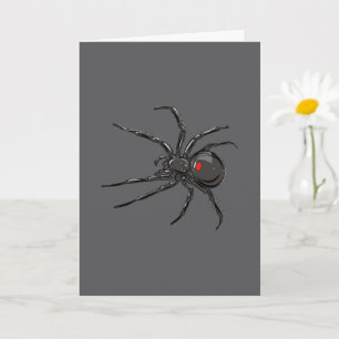 Zwarte Weduwe Spider Originele Tekenkunst Kaart