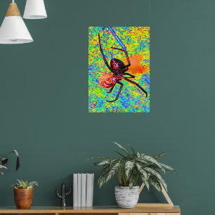 Zwarte Weduwe Spin Eet Poster