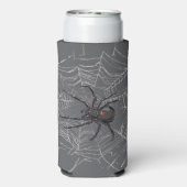 Zwarte weduwe spin en spinnenweb tekenkunst (Seltzer Achterkant)