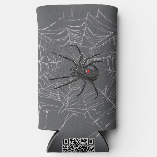 Zwarte weduwe spin en spinnenweb tekenkunst (Voorkant)