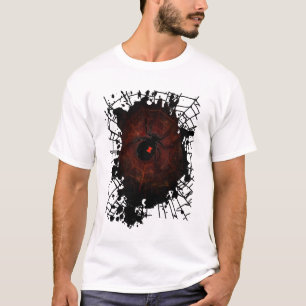 Zwarte Weduwe Spin Web Gotische Donkere Rand Casua T-shirt