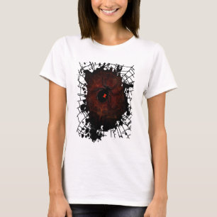 Zwarte Weduwe Spin Web Gotische Donkere Rand Dagel T-shirt