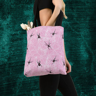 Zwarte Weduwe Spinnenweb Pastel Roze Kostuum Draagtas