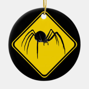 Zwarte weduwe Xing! Keramisch Ornament