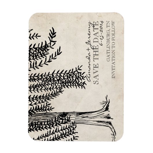  zwarte weep Willow slaat de datum op Magneet (Verticaal)