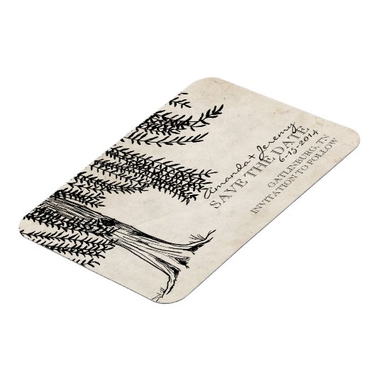 zwarte weep Willow slaat de datum op Magneet (Linkerzijde)