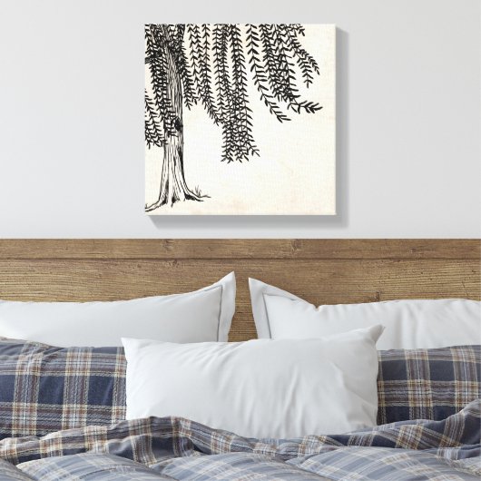 zwarte weideboom canvas afdruk (Insitu (Slaapkamer))