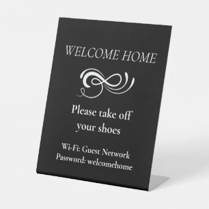 Zwarte Welkom Verwijder Schoenen WiFi Display Bord Reclamebord Met Voetstuk