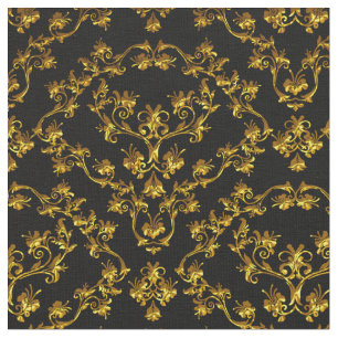 Zwarte werf van Elegant Damask Fabric Stof