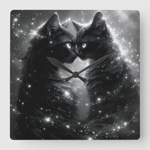 Zwarte Whimsical Kat Klok