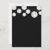 ZWARTE WHITE LANTERNS HOUSEWARMING PARTIJ INVITATI KAART (Achterkant)