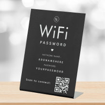 Zwarte WiFi-wachtwoord Code Business Logo QR Code