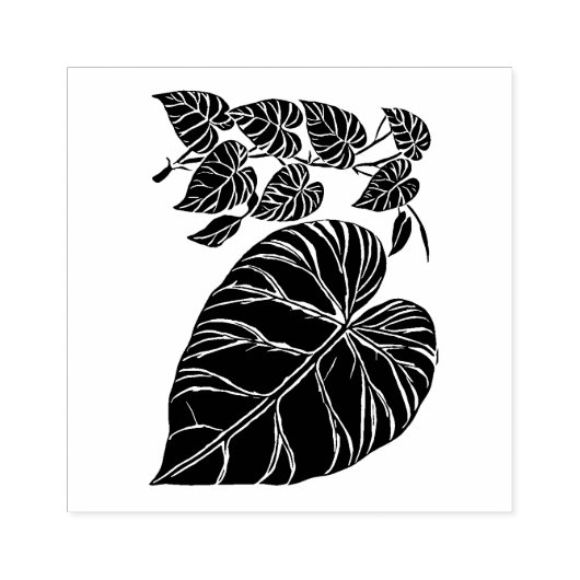 Zwarte wijnbladeren Silhouette Natuur tuinkunst Rubberstempel (Afrduk)