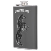 Zwarte Wild Horse Flask Aangepaste tekst en kleur Heupfles (Links)