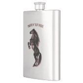 Zwarte Wild Horse Flask met aangepaste tekst Flacon (Links)