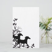 Zwarte wilde paarden briefpapier (Staand voorkant)