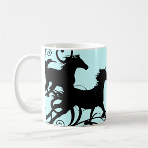 Zwarte wilde paarden koffiemok