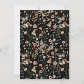 Zwarte Wildflower Baby in Bloom Baby shower Kaart (Achterkant)