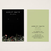 Zwarte Wildflower Meadow Earring Display Kaart (Voorkant /achterkant)