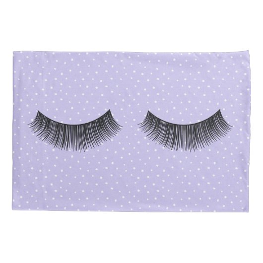 Zwarte wimpers op witte pin Stippen Kussensloop (Achterkant-Links)